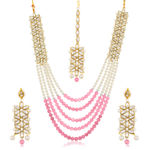 Buy Sukkhi Charming Gold Plated Kundan and Pearl Long Haram Necklace Set for Women - N79272 - Purplle