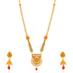 Buy Sukkhi Wavy Gold Plated Kundan Long Haram Necklace Set for Women - N79312 - Purplle