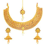 Buy Sukkhi Resplendent Gold Plated LCT Stone Choker Necklace Set for Women - N79895 - Purplle