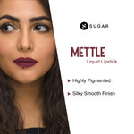 Buy SUGAR Cosmetics Mettle Liquid Lipstick - 09 Capella (Dark Plum) - Purplle