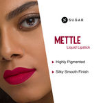 Buy SUGAR Cosmetics - Mettle - Liquid Lipstick - 10 Mimosa (Deep Pinkish Red with Blue Undertone) - 7 gms - Creamy, Lightweight Lipstick, Lasts Up to 14 hours - Purplle