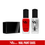 Buy NY Bae Nail Paint Duos, Red Creme Polish with Mattifying Top Coat - Red Velvet Souffle Date (5 ml + 5 ml) - Purplle