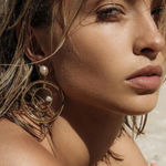 Buy Ferosh Fathiya Golden Pearl Loop Dangler Earrings - Purplle