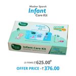 Buy Mother Sparsh Infant Care Kit (98% Water Based Wipes (Mild -Scented )80pcs X 2 + Hing Tummy Roll On 40ml) - Purplle