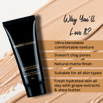 Buy Faces Canada Weightless Matte Foundation | Grape extracts & Shea Butter |Natural Matte Finish | Dermatologically Tested | All Skin Types | Beige 18ml - Purplle