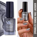 Buy NY Bae Sugar Effect Sprinkles Sundae Nail Lacquer - Charcoal Sprinkles Sundae 19 (6 ml) | Grey | Rich Pigment | Chip-proof | Cruelty Free - Purplle