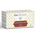 Buy Tea Treasure Punjabi Masala Chai with cinnamon, ginger, cardamom, black pepper and clove - 1 Teabox (18 Pyramid Tea Bags) - Purplle