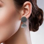 Buy Queen Be Oxidised Floral Jhumkis - EJ19002 - Purplle