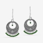 Buy Queen Be Oxidised Shepherd Hook Chandbali, Emerald Green Beads - EJ19004 - Purplle