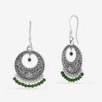 Buy Queen Be Oxidised Shepherd Hook Chandbali, Emerald Green Beads - EJ19004 - Purplle