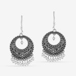 Buy Queen Be Oxidised Shepherd Hook Chandbali, White Beads - EJ19006 - Purplle