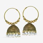 Buy Queen Be Oxidised Jhumki, White Beads - EJ19018 - Purplle