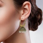 Buy Queen Be Oxidised Jhumki, White Beads - EJ19018 - Purplle