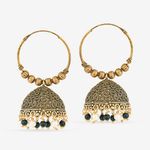 Buy Queen Be Oxidised Jhumki, Black And White Beads - EJ19019 - Purplle