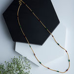 Buy Queen Be Gold Plated Chain, Multi Color Beads - NJ19003 - Purplle