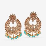 Buy Queen Be Kundan, Turquoise Blue Beads Chandbali - EV19005 - Purplle