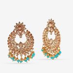 Buy Queen Be Kundan, Turquoise Blue Beads Chandbali - EV19005 - Purplle