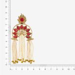 Buy Queen Be White Pearls, Yellow Gold Red Enamel Chandelier - EV19008 - Purplle