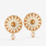 Buy Queen Be Gold Plated Champagne Brown Stones Top - EV19010 - Purplle