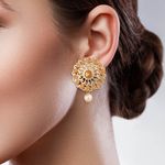 Buy Queen Be Gold Plated Champagne Brown Stones Top - EV19010 - Purplle