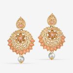 Buy Queen Be Antique Pink Color Stones Gold Plated Chandbali - EV19011 - Purplle