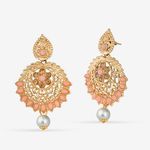 Buy Queen Be Antique Pink Color Stones Gold Plated Chandbali - EV19011 - Purplle