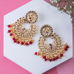 Buy Queen Be Kundan Look, Ruby Red Beads Earring - EV19015 - Purplle