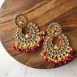Buy Queen Be Kundan Look, Ruby Red Beads Earring - EV19015 - Purplle