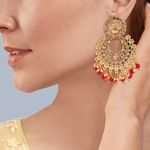 Buy Queen Be Kundan Look, Ruby Red Beads Earring - EV19015 - Purplle