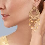 Buy Queen Be Gold Plated Studded, Brown Stones Chandbali - EV19016 - Purplle