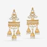 Buy Queen Be Gold Plated Kundan And Pearls Trio Jhumki - EV19020 - Purplle