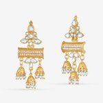 Buy Queen Be Gold Plated Kundan And Pearls Trio Jhumki - EV19020 - Purplle