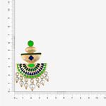 Buy Queen Be Green Enamel, Pearls Chandelier Earrings - EV19026 - Purplle