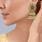 Buy Queen Be Gold Plated Jhumki, Emerald Green Beads - EV19034 - Purplle