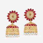 Buy Queen Be Gold Plated Jhumki, Ruby Red Stone - EV19035 - Purplle