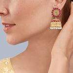Buy Queen Be Gold Plated Jhumki, Ruby Red Stone - EV19035 - Purplle