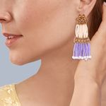 Buy Queen Be Yellow Gold Multi Color Tassel And Brown Stones - EV19039 - Purplle