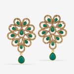 Buy Queen Be Flower Emerald Green Color Stone Earrings - EV19042 - Purplle