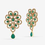 Buy Queen Be Flower Emerald Green Color Stone Earrings - EV19042 - Purplle