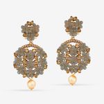 Buy Queen Be Statement Chandeliers, Grey Color Stone & Tinted Pearl - EV19048 - Purplle