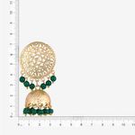 Buy Queen Be Gold Jali Jhumkis, Emerald Green Beads - EV19053 - Purplle