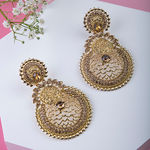 Buy Queen Be Ethnic Jali Champagne Brown Color Stone Chandbalis - EV19055 - Purplle