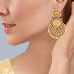 Buy Queen Be Ethnic Jali Champagne Brown Color Stone Chandbalis - EV19055 - Purplle