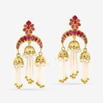 Buy Queen Be Cascading Tassels Chandeliers, Ruby Red Stones & White Pearls - EV19058 - Purplle