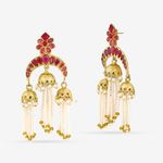 Buy Queen Be Cascading Tassels Chandeliers, Ruby Red Stones & White Pearls - EV19058 - Purplle
