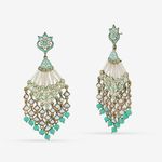 Buy Queen Be Enameled Glam Chandeliers, Mint Green Stones And White Pearls - EV19060 - Purplle