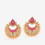 Buy Queen Be Traditional Enameled Chandbalis, Fuschia Pink - EV19062 - Purplle