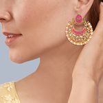 Buy Queen Be Traditional Enameled Chandbalis, Fuschia Pink - EV19062 - Purplle