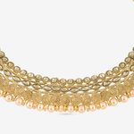 Buy Queen Be Modern Linear Necklace Set, Champagne Brown Stones & Pearls - NV19007 - Purplle