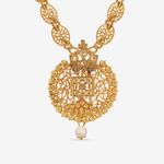 Buy Queen Be Gold Plated Traditional Finely Crafted Station Pendant Chain Necklace Set For Women - NV19012 - Purplle